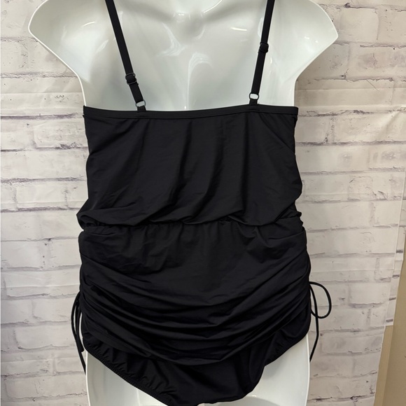 Dreamsuit By Miracle Brand Size 14 Black‎ Slimming Cinch Side Modest Swimsuit - Picture 3 of 8